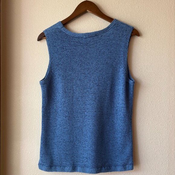 Pendleton Blue Vest Pendleton Blue Sleeveless Knit Top Stretch Size M Spring - Picture 9 of 10
